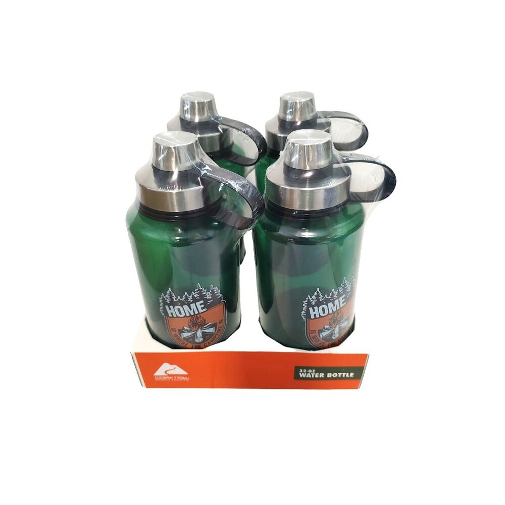Ozark Trail 32-Oz Green Water Bottle Bundle With Handle & Measurement Markings